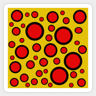 yellow red and black polka dot design Sticker